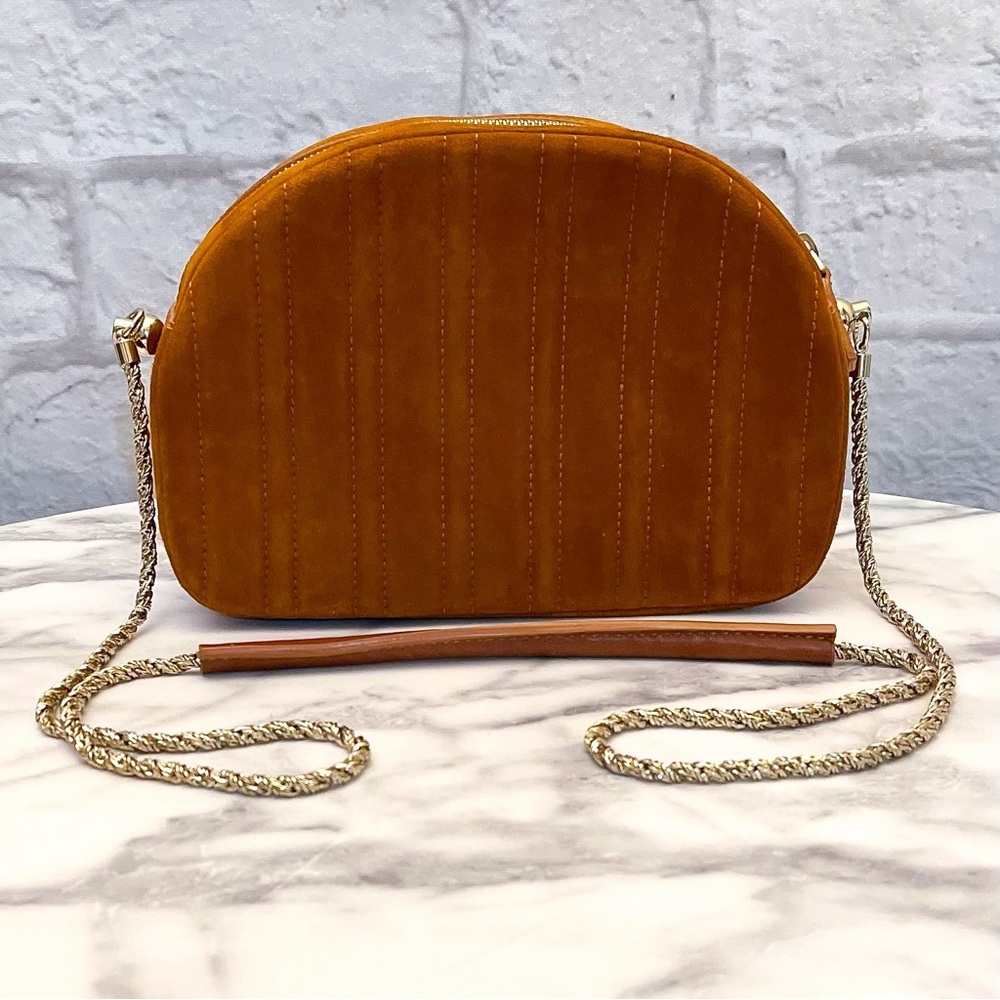 Sezane Dean Bag Quilted Leather Crossbody Noisette Brown NWT - Picture 2 of 11